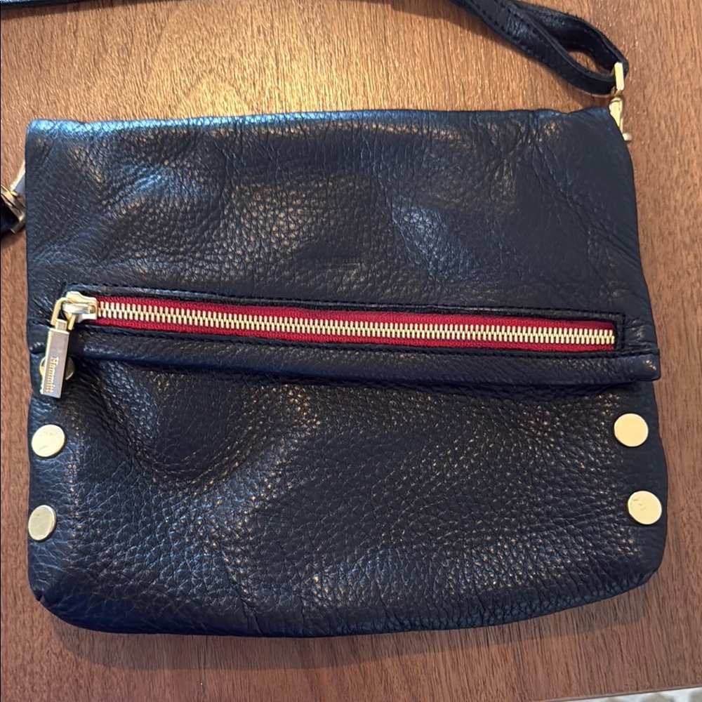 Hammitt Los Angeles, super soft black  Leather Crossbody Bag with Gold Accents